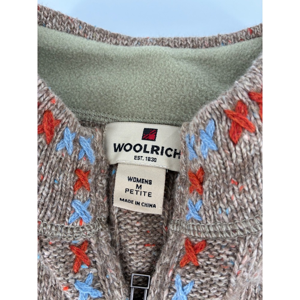 Fall Womens Petite M Quarter‎ Zip Sweater Mock Neck Embroidered Pullover - Picture 5 of 5